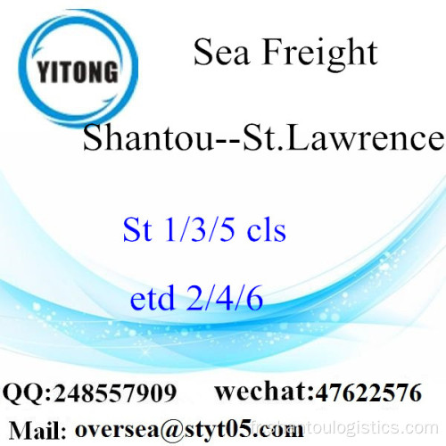 Consolidation LCL de Shantou Port à Saint-Laurent